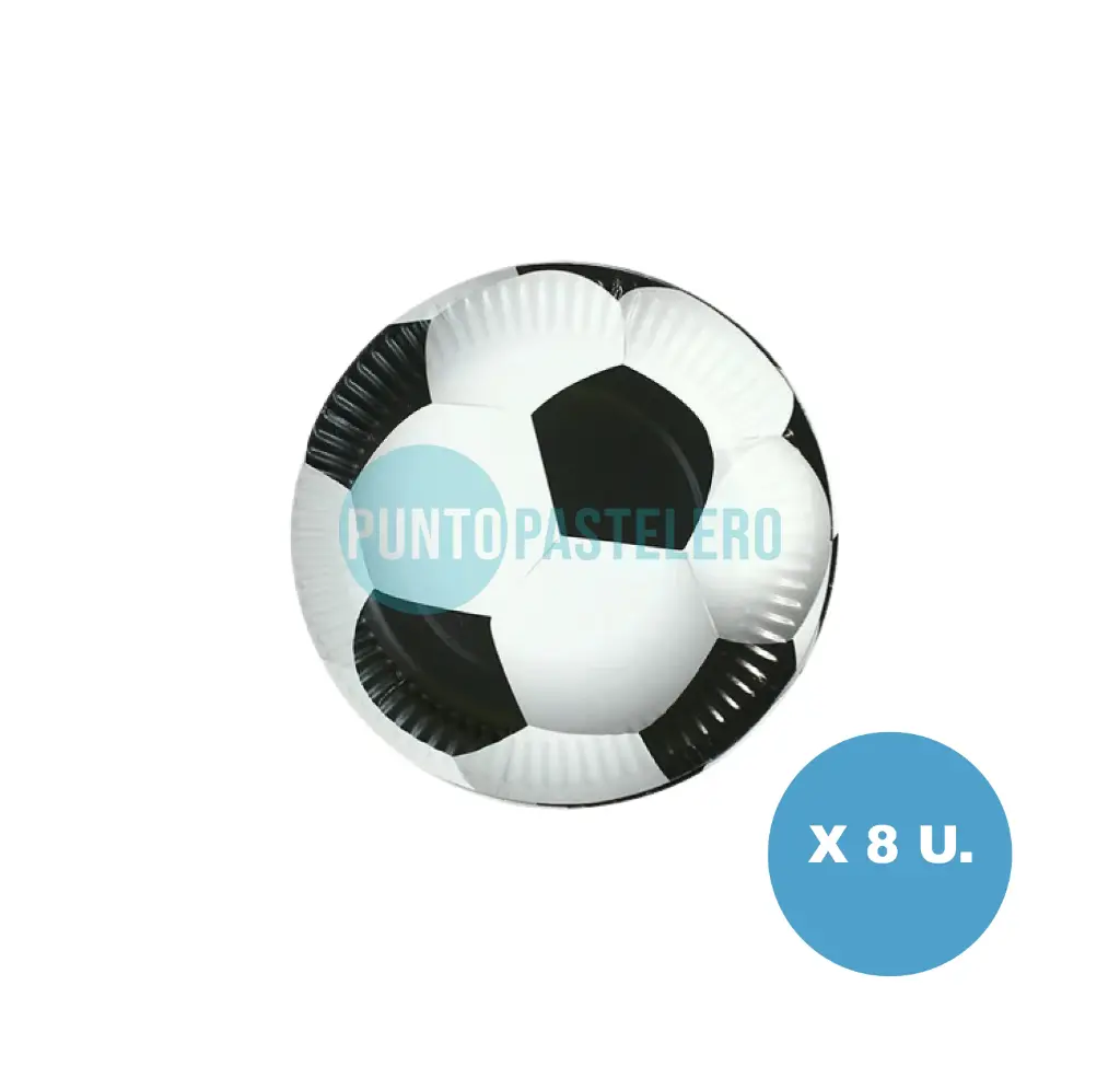PLATO POLIPAPEL PELOTA DE FUTBOL (8 U.)