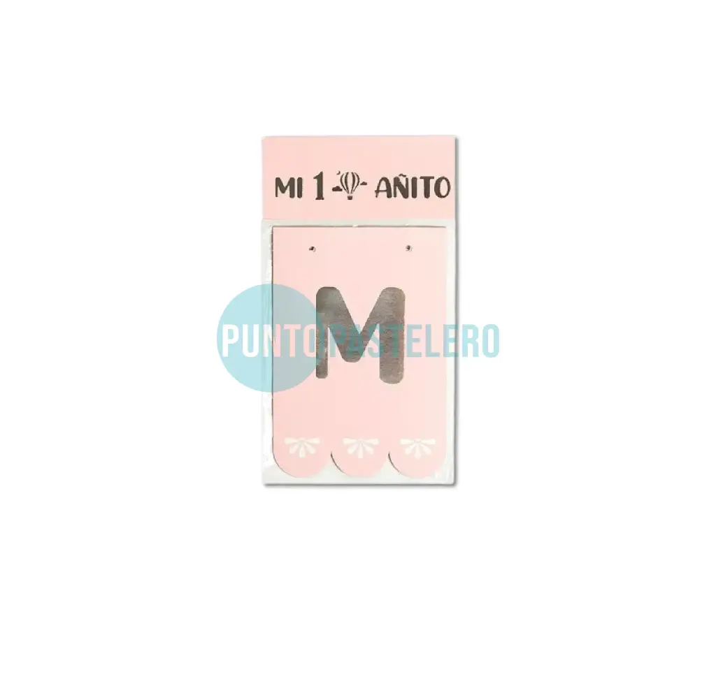 BANDERIN CON STAMPING MI 1° AÑITO ROSA