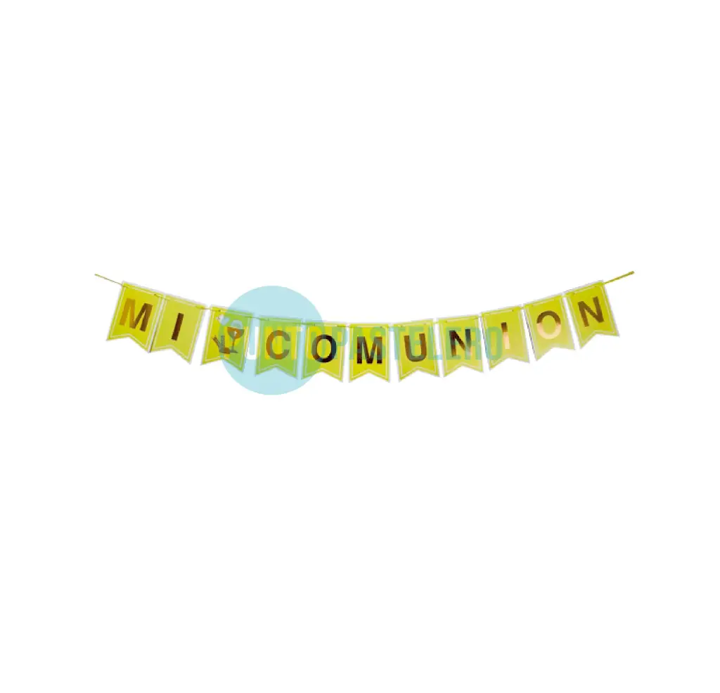 BANDERIN COMUNION AMARILLO Y DORADO