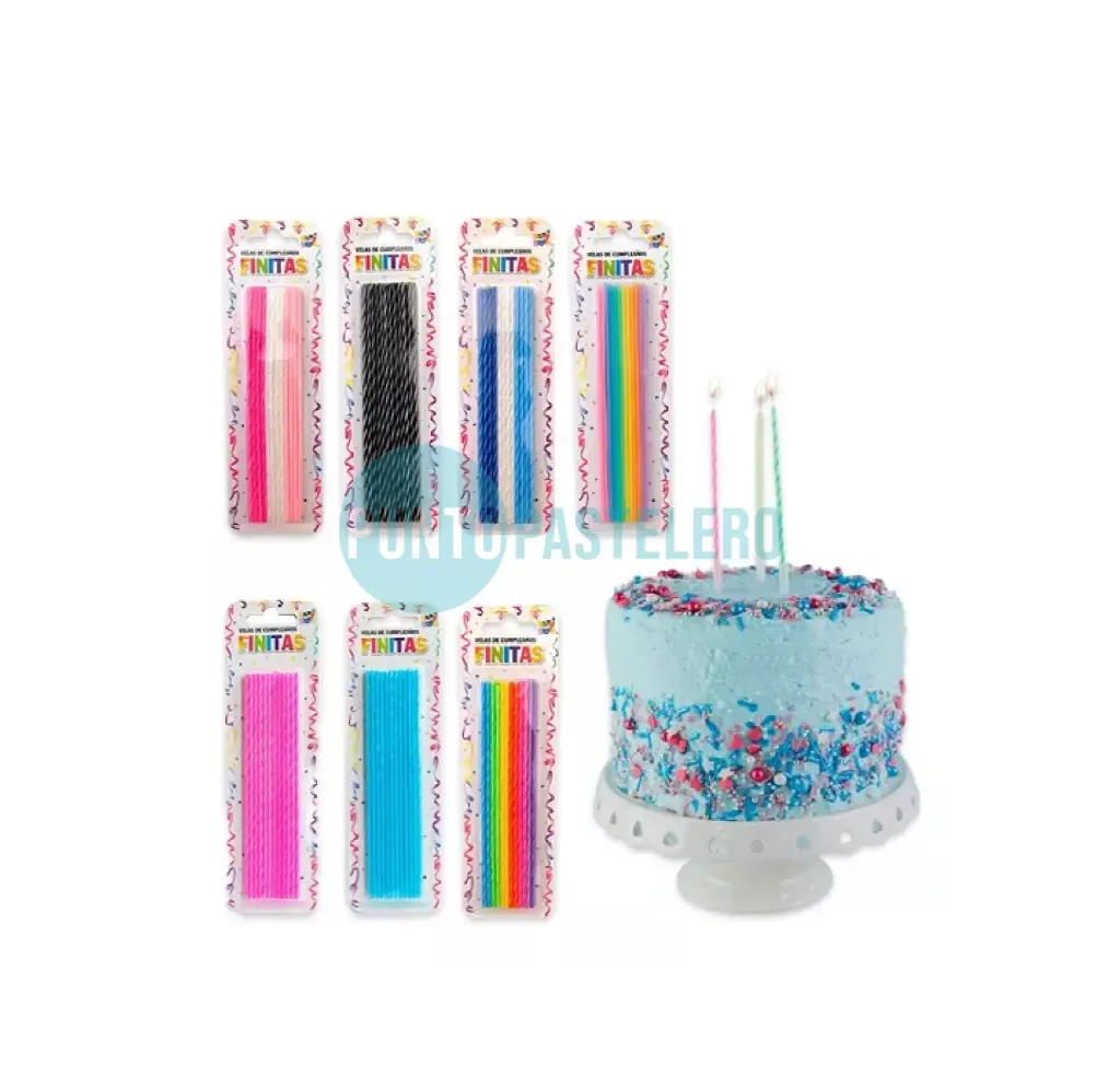 PACK VELAS PARTY STORE ROSA SURTIDAS (X 10 U.)