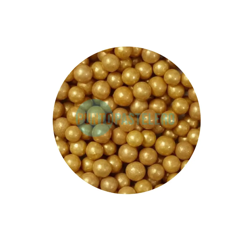 PERLAS COMESTIBLES DORADAS MEDIANAS (X 50 GR.)