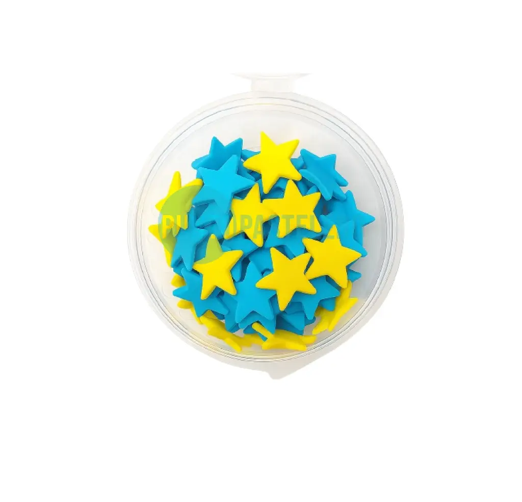 ESTRELLAS PASTILLAJE AZUL Y AMARILLO (X 40 U.)