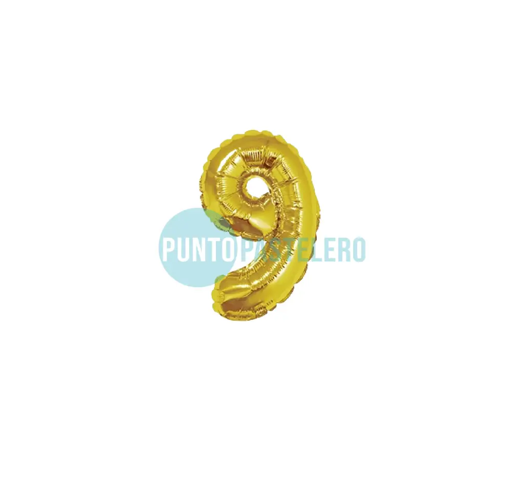 [7798194155448] GLOBO NUMERO 9 - 70 CM - DORADO (DILAX)