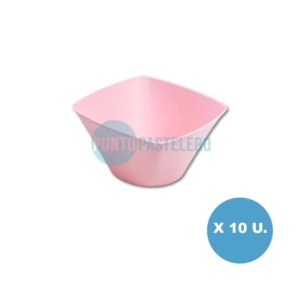 BOWL CUADRADO ROSA KOVALPLAST (10 U.)