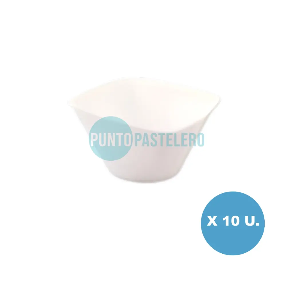 BOWL CUADRADO TRANSPARENTE KOVALPLAST (10 U.)