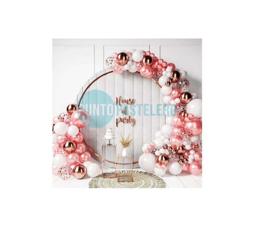 SET DE GLOBOS ROSA Y BLANCO (100 PZ)