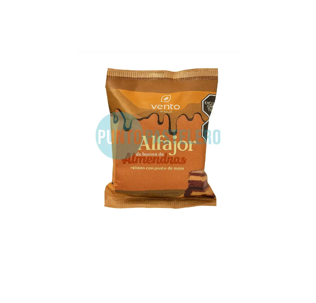 ALFAJOR PASTA DE MANI VENTO FIT CON HARINA DE ALMENDRAS (KETO) (SIN AZUCAR)