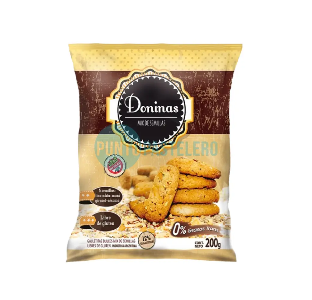 GALLETITAS DONINAS DULCES MIX SEMILLAS (X 200 GR.) (SIN TACC)