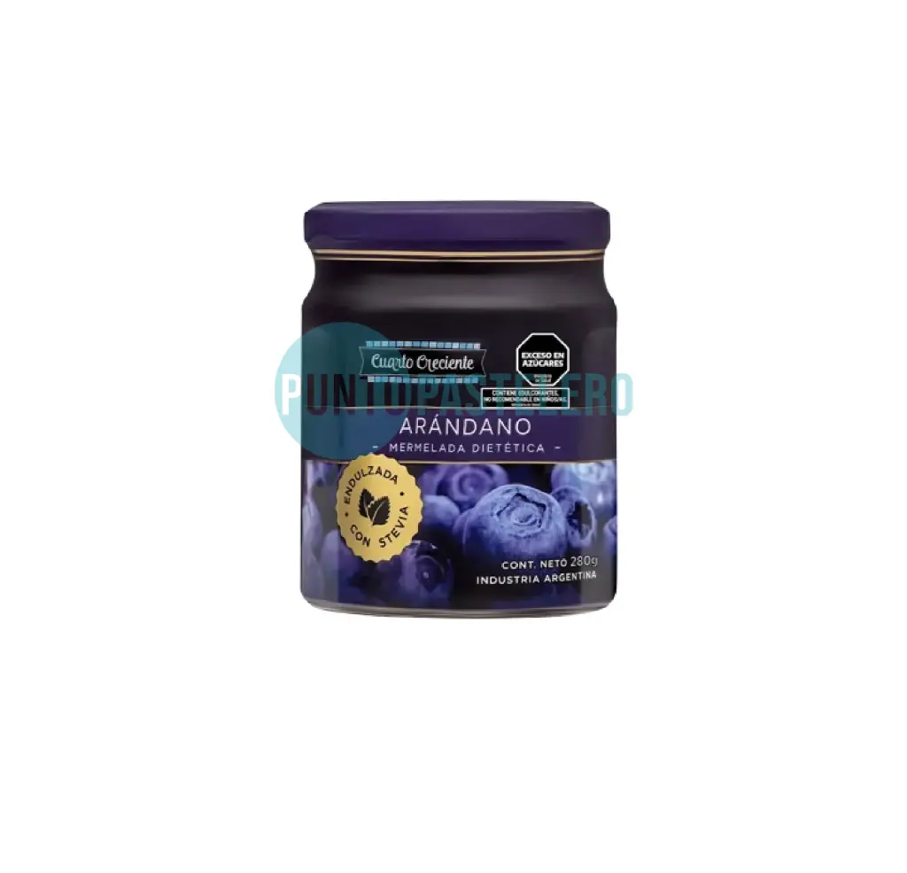 MERMELADA ARANDANOS CUARTO CRECIENTE X 280 GR. (SIN TACC) (SIN AZUCAR)