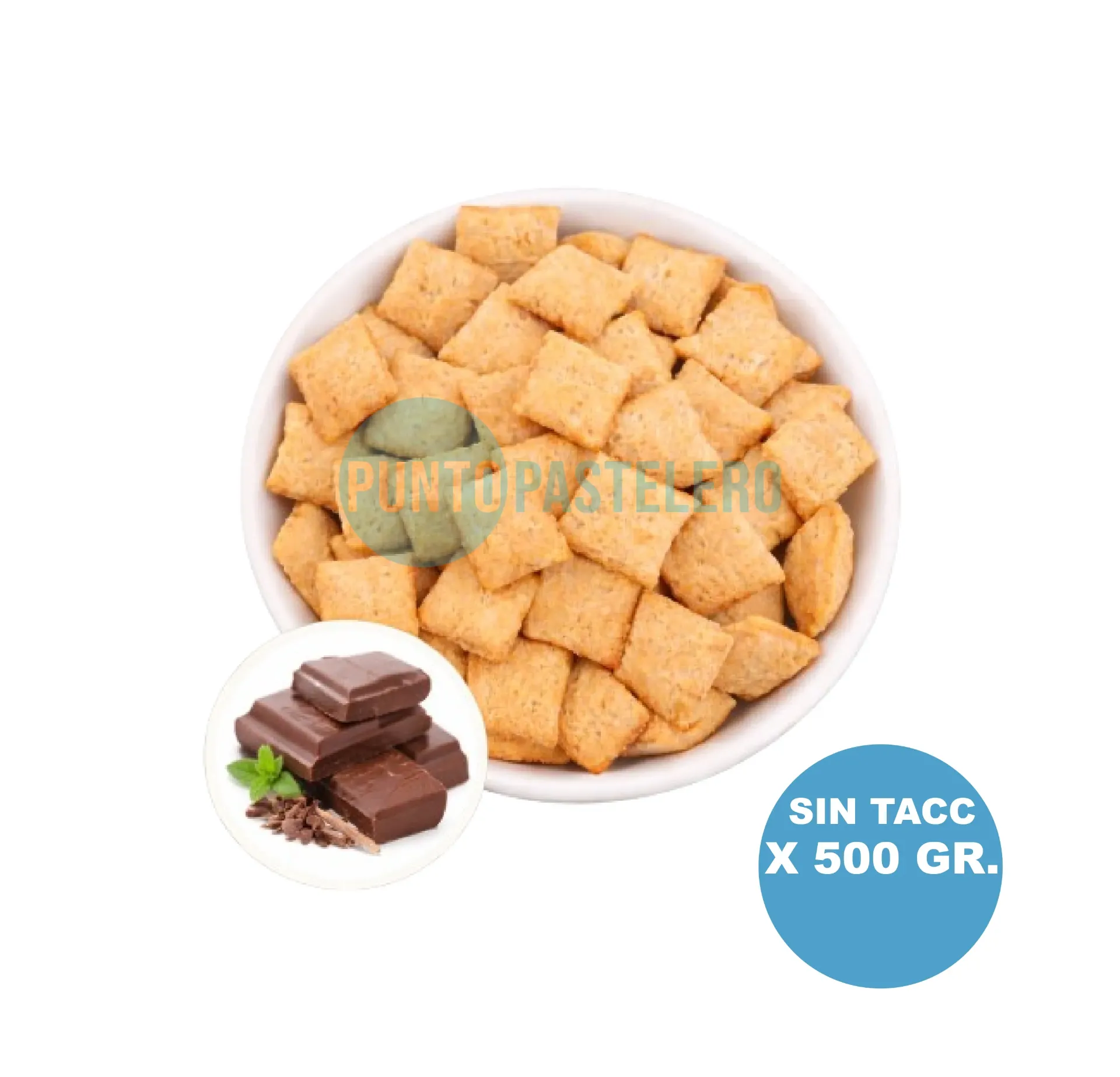 ALMOHADITAS CHOCOLATE (X 500 GR.) (SIN AZUCAR) (SIN TACC)