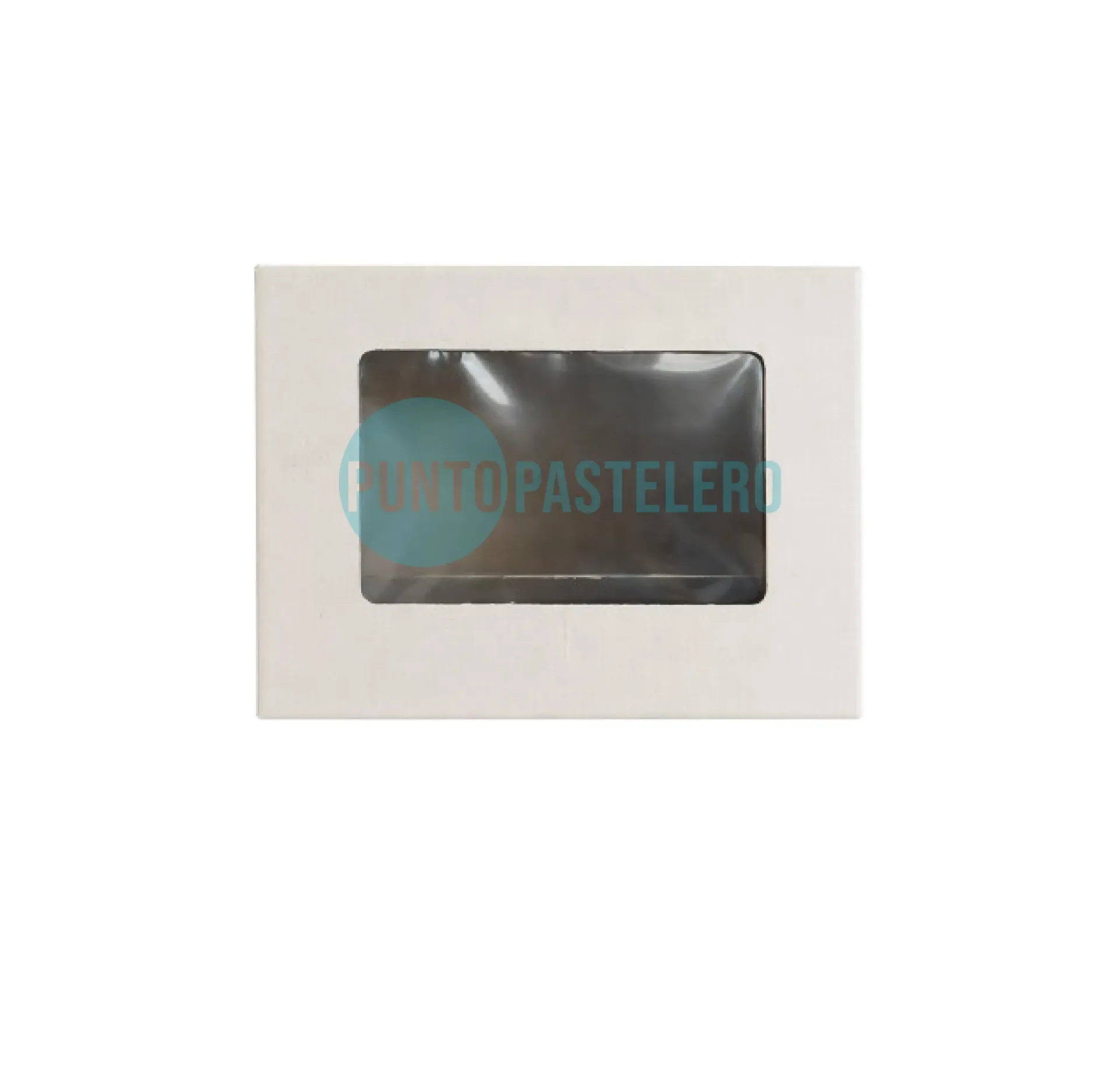 [CAJ105] CAJA PARA DESAYUNO/MASAS BLANCA CON VISOR (15X18X8 CM) [82]