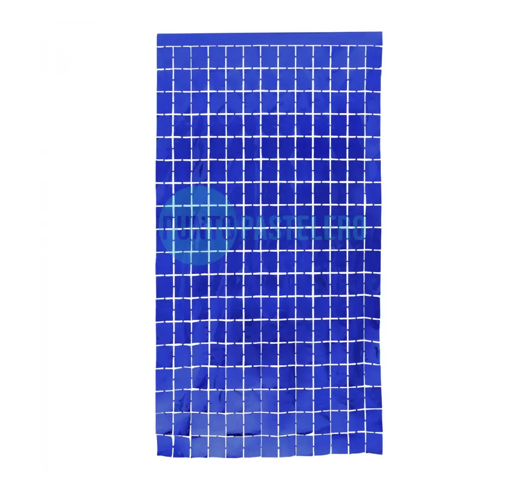 CORTINA METALIZADA BRICK WALL CHICO AZUL (1 X 2 MT.)