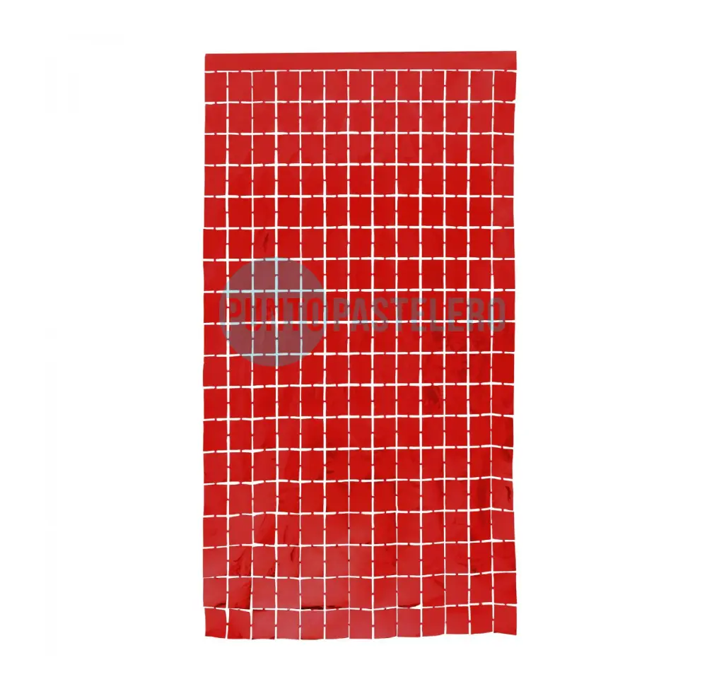 CORTINA METALIZADA BRICK WALL CHICO ROJO (1 X 2 MT.)