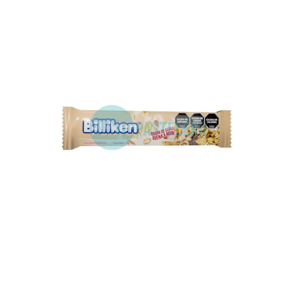 BARRA DE CEREAL BILLIKEN AVENA Y MANI (X 21 GR.)