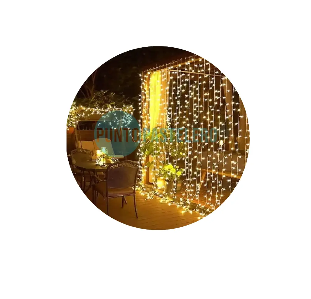 CORTINA LUCES HILO LED 300 LUCES (3 X 3 MT) (USB) (FRIA) (CON CONTROL REMOTO)