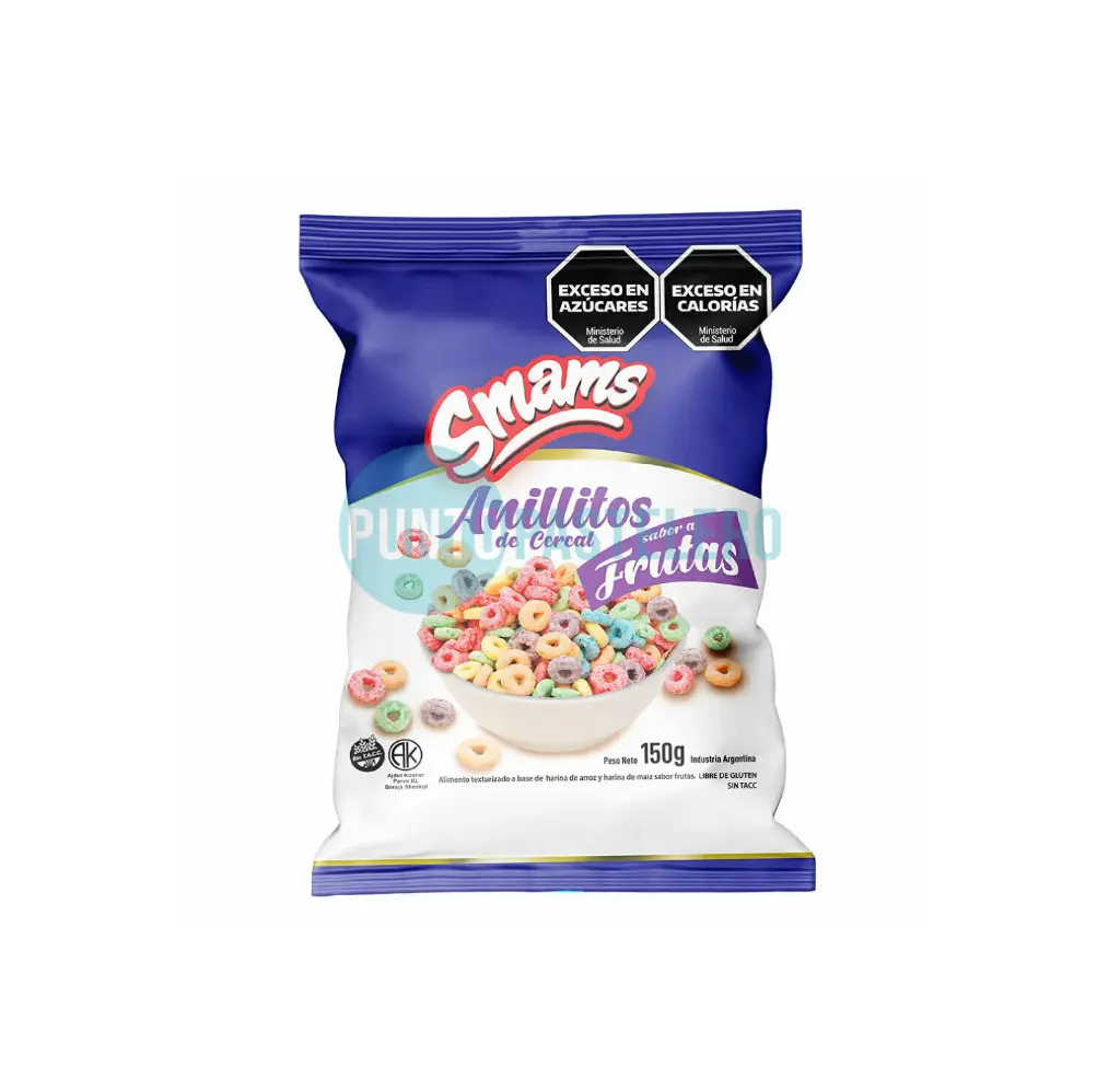 ANILLITOS CEREAL SABOR FRUTAL SMAMS (X 150 GR.) (SIN TACC)