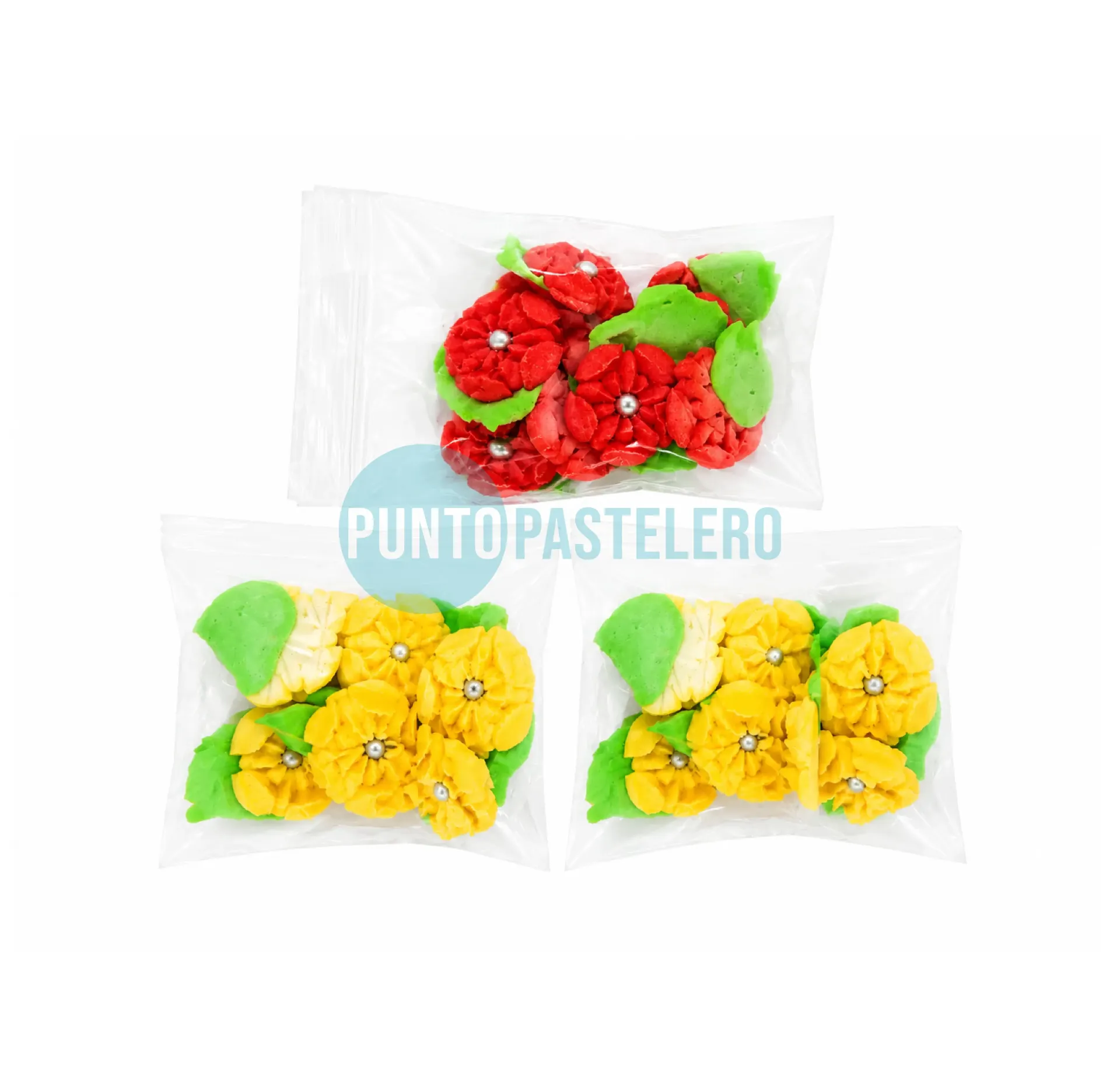 [6729043698] FLOR DE AZUCAR CON PERLA 5 PETALOS (X 10 U.)