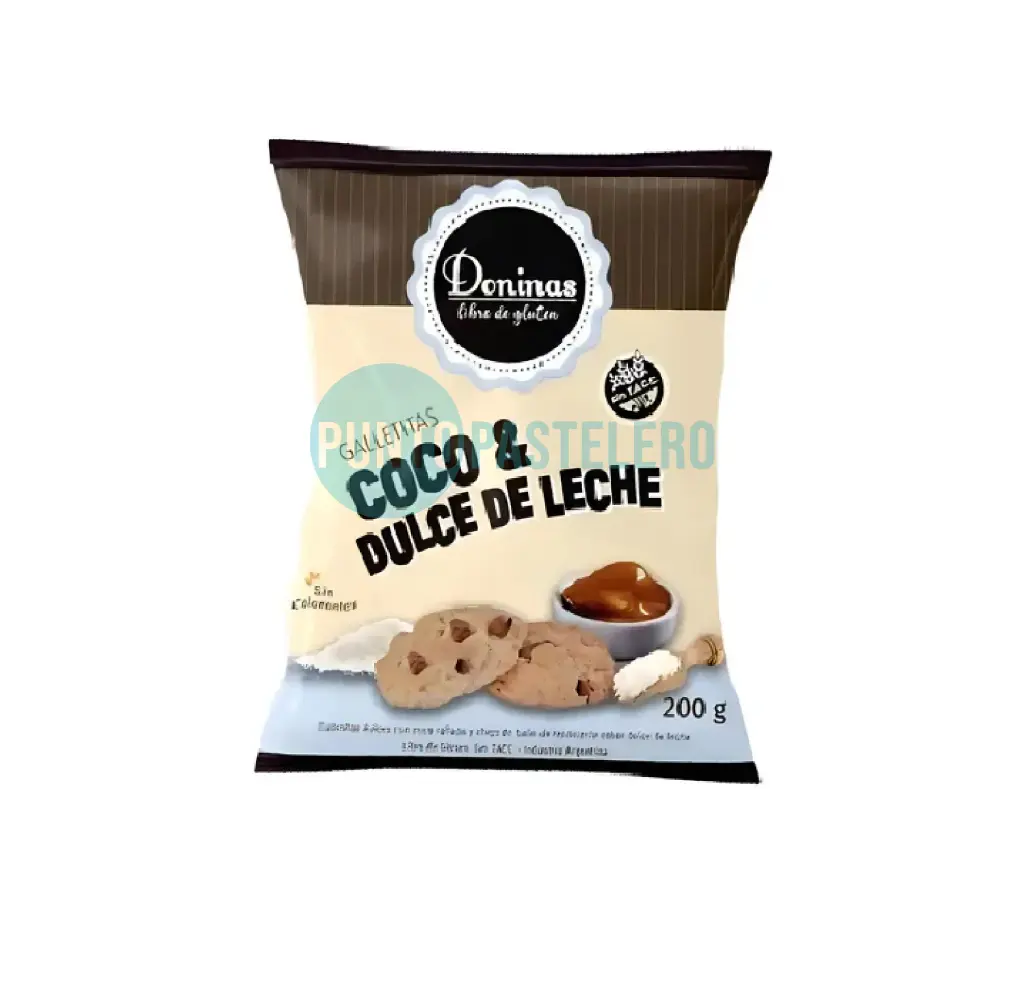 [7798359330086] GALLETITAS DONINAS DULCES COCO Y DULCE DE LECHE (X 200 GR.) (SIN TACC)