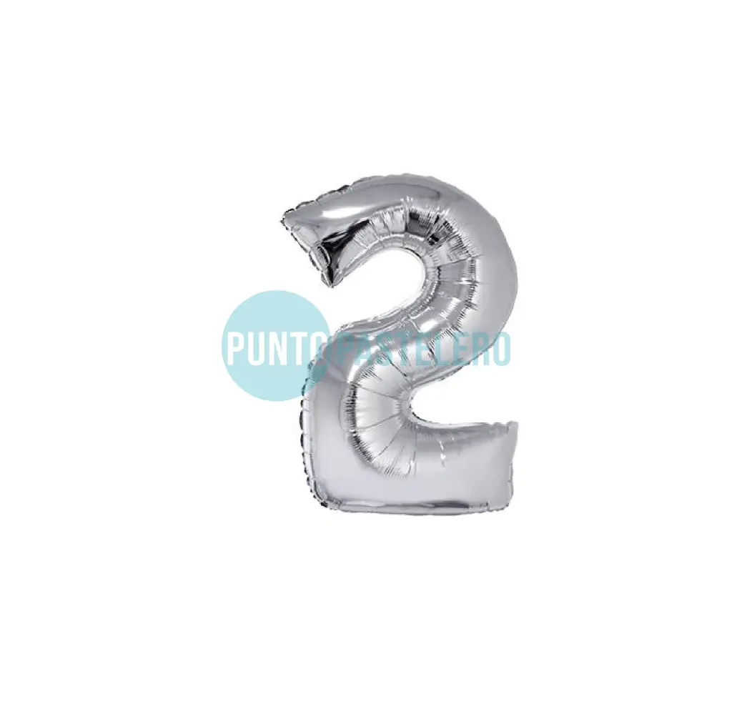 GLOBO NUMERO 2 - 70 CM - PLATA (DILAX)