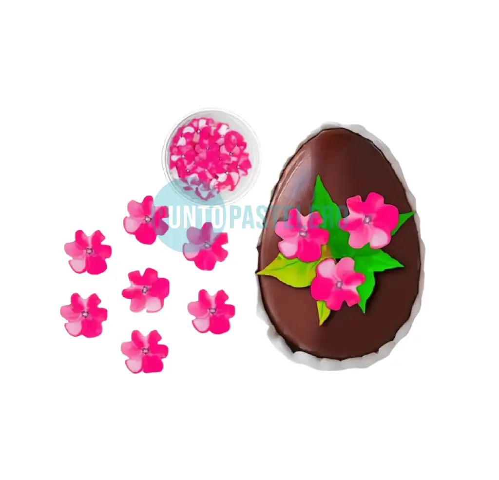 FLOR DE AZUCAR MALVON MATIZADO ROSA (X PAQUETE)