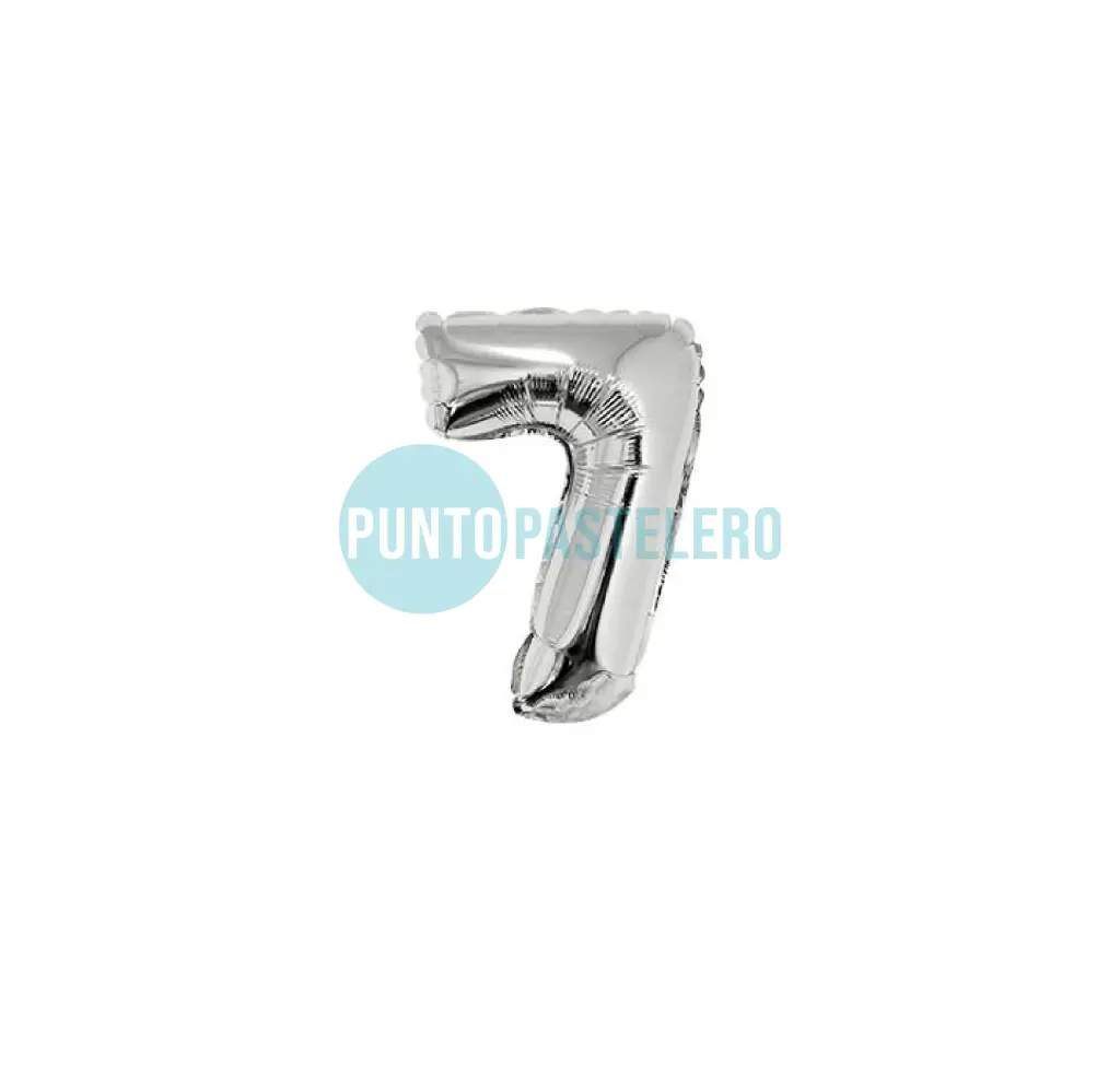 GLOBO NUMERO 7 - 70 CM - PLATA (DILAX)