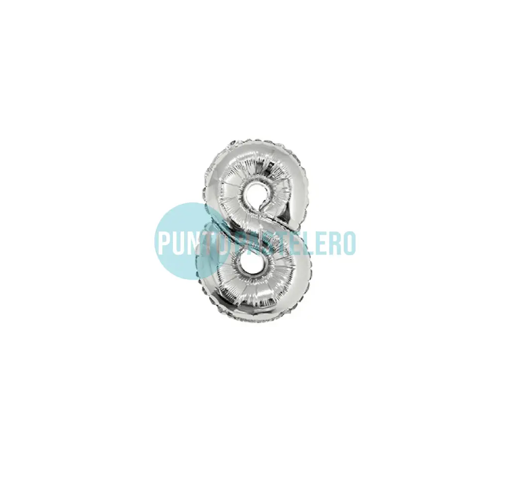 GLOBO NUMERO 8 - 70 CM - PLATA (DILAX)