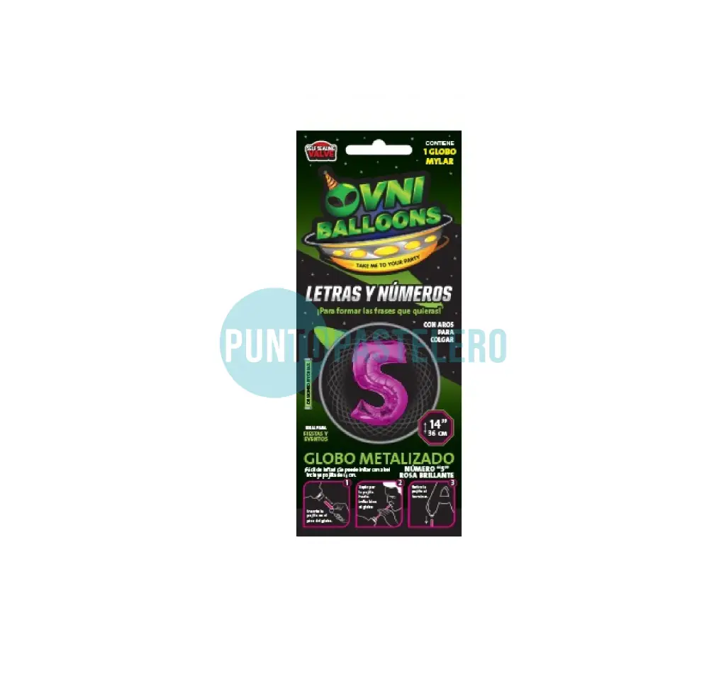 GLOBO NUMERO 5 - 40 CM - FUCSIA (OVNI BALLOONS)