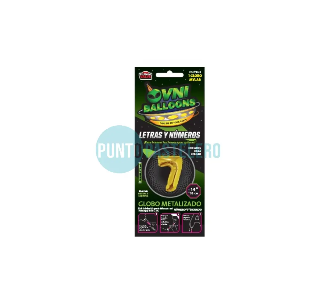[7798194153895] GLOBO NUMERO 7 - 36 CM - DORADO (OVNI BALLOONS)