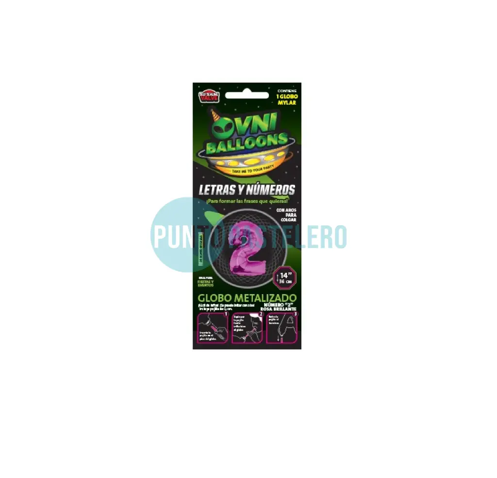 [7798194153345] GLOBO NUMERO 2 - 40 CM - FUCSIA (OVNI BALLOONS)