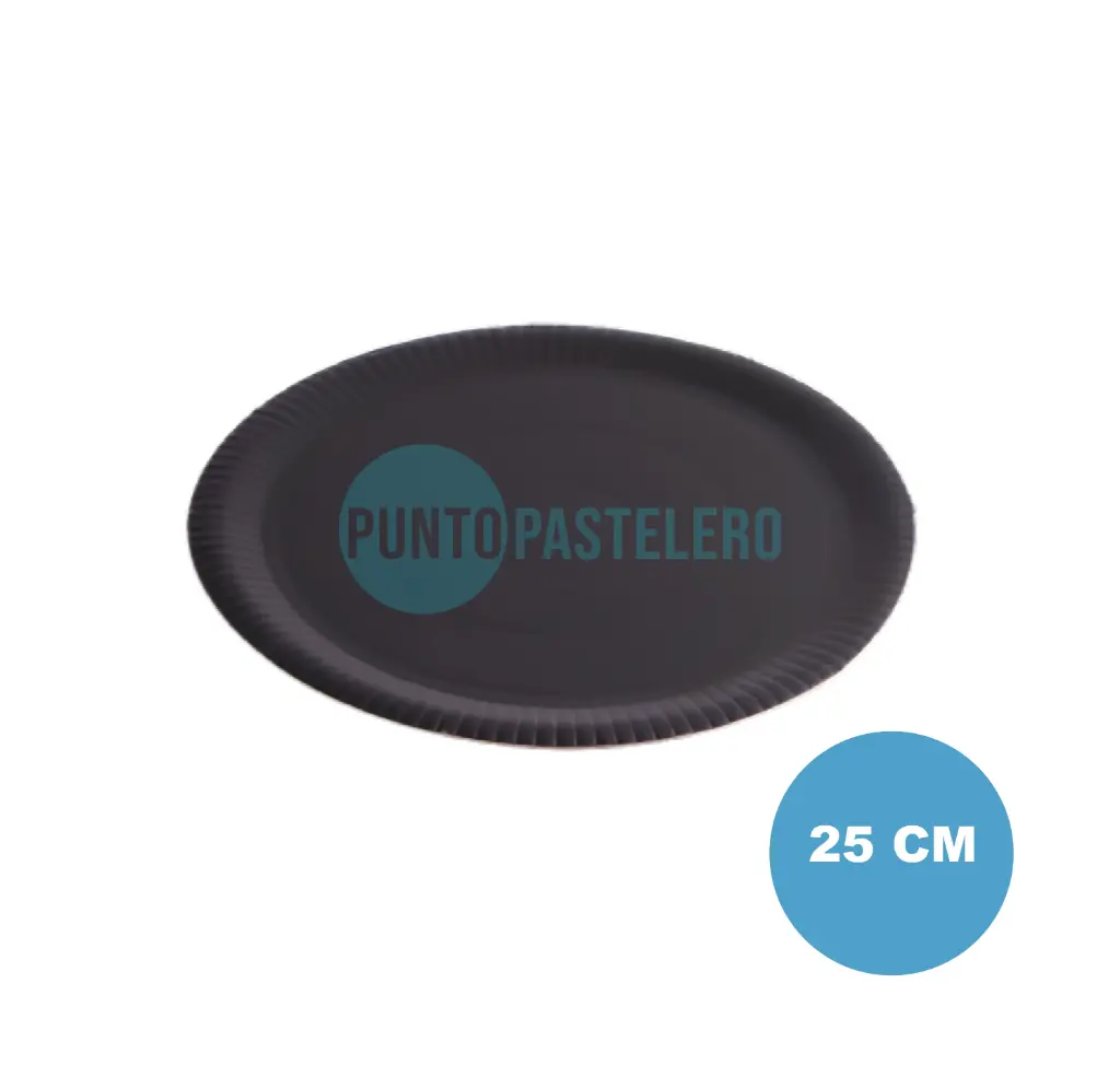 PLATO NEGRO TERMOFORMADO 25 CM (X U.)