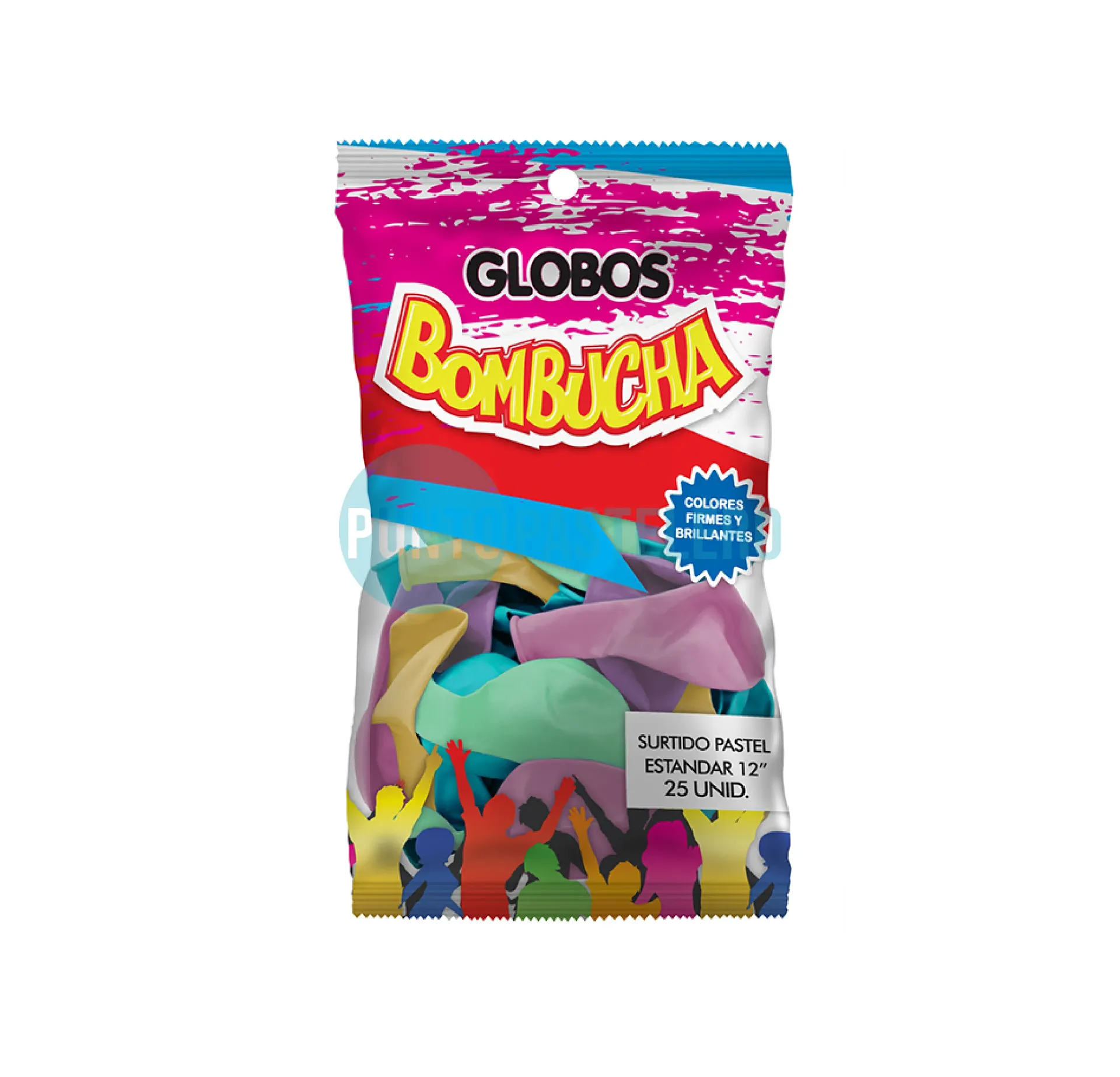 GLOBO BOMBUCHA ESTANDAR MULTICOLOR PASTEL 12" (X 25 U.)