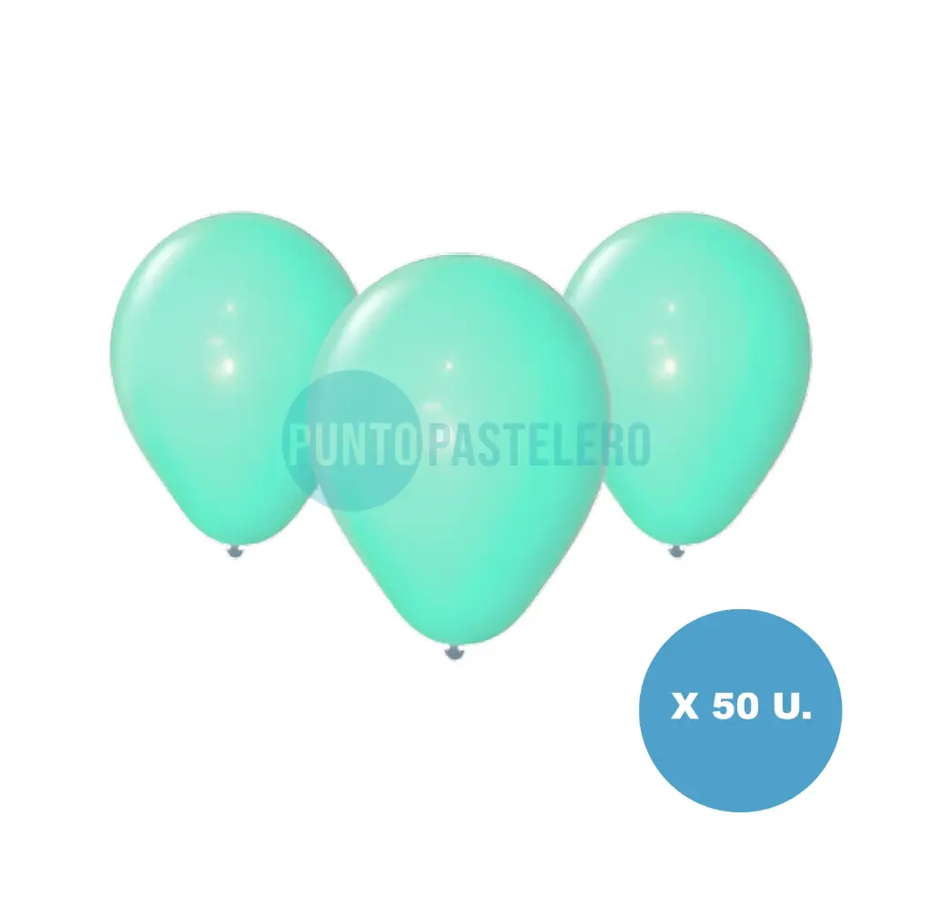PACK GLOBO GLOBOX LISO 12" TURQUESA INTENSO (X 50 U.)