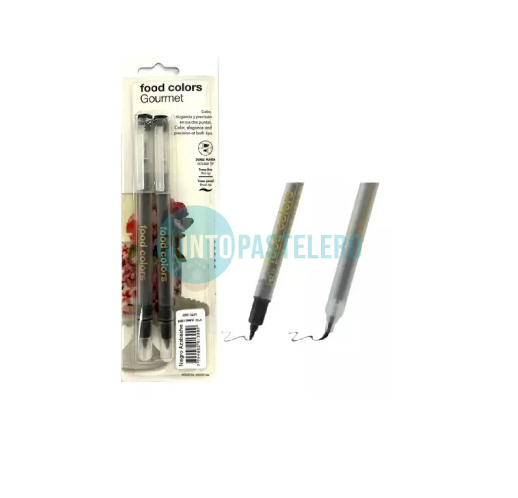 [MARCX1] MARCADOR COMESTIBLE FOOD COLORS NEGRO AZABACHE DOBLE PUNTA (POR UNIDAD)