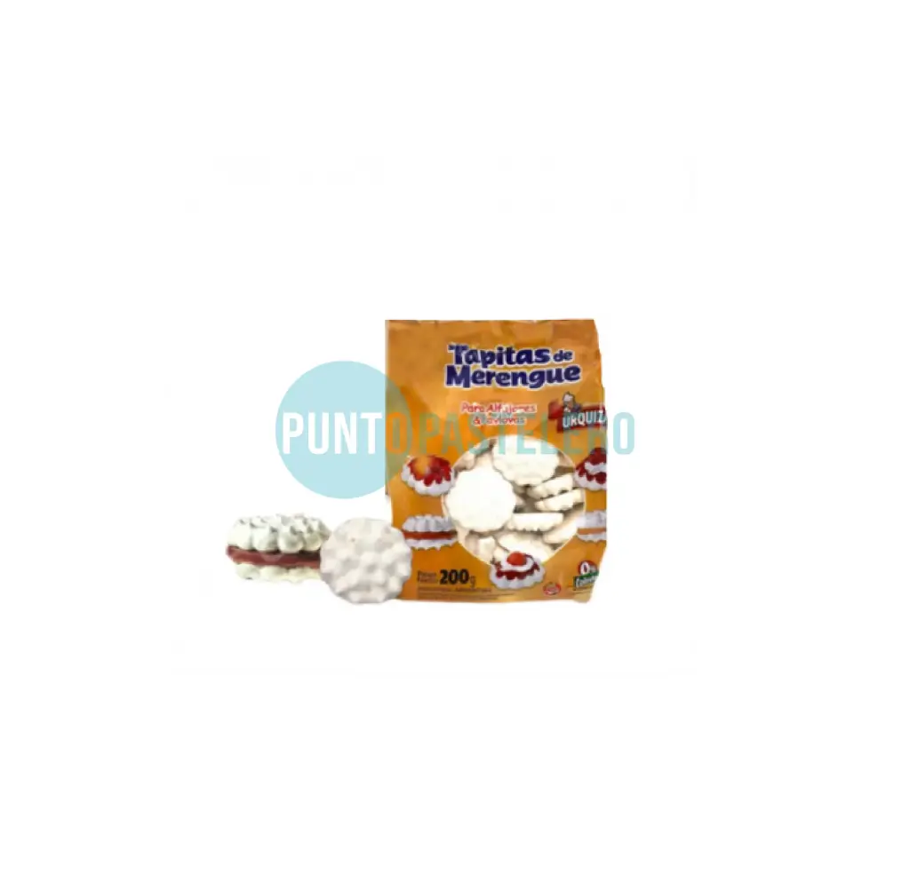 [7798177411103] TAPITAS DE MERENGUE PARA ALFAJORES Y PAVLOVAS URQUIZA (X 200 GR.)
