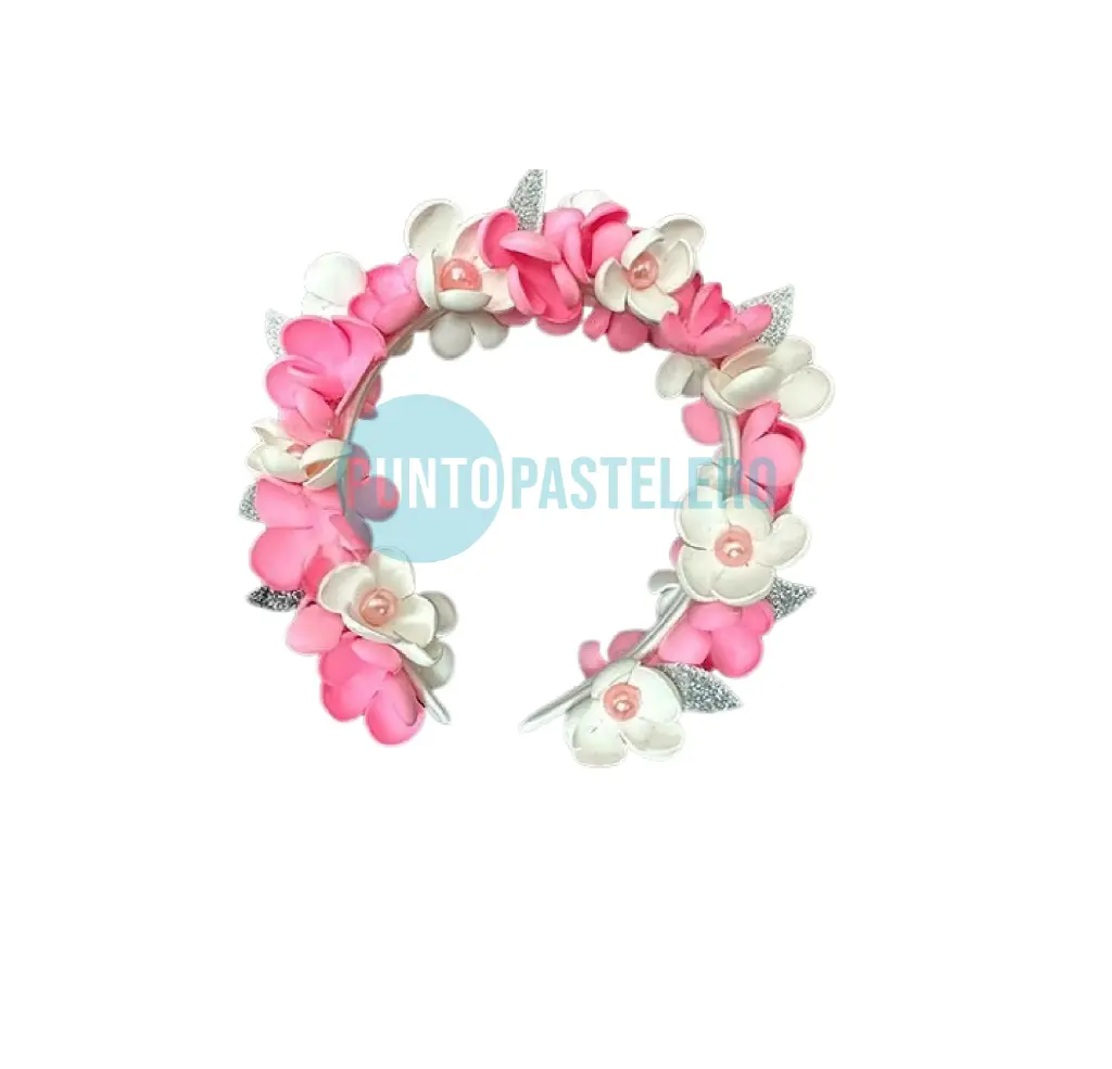 VINCHA FLOR FRESIAS CON PERLAS PRIMAVERA