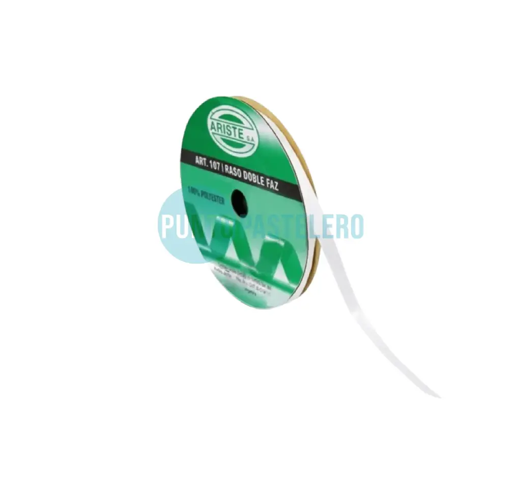 ROLLO CINTA RASO N°1 BLANCO (X 10 MT.)