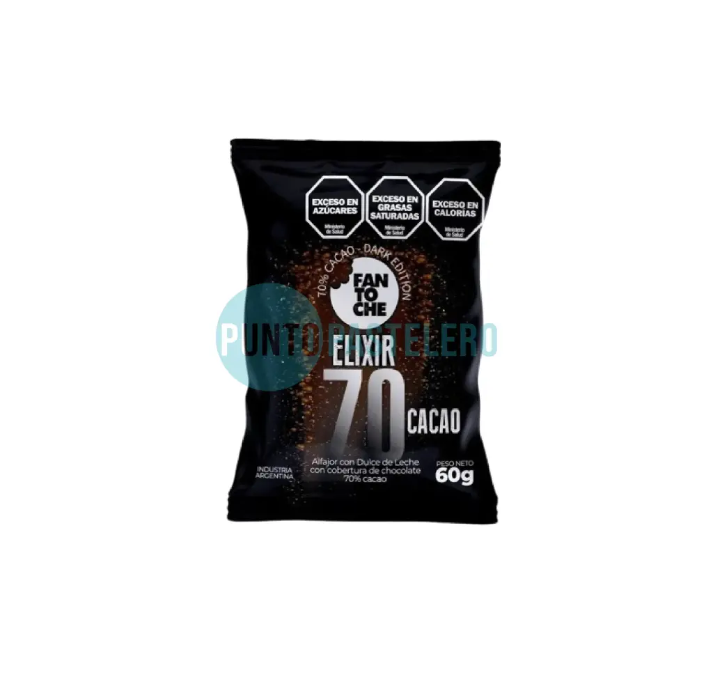 [7791672014770] ALFAJOR FANTOCHE 70% CACAO ELIXIR (X 60 GR.)