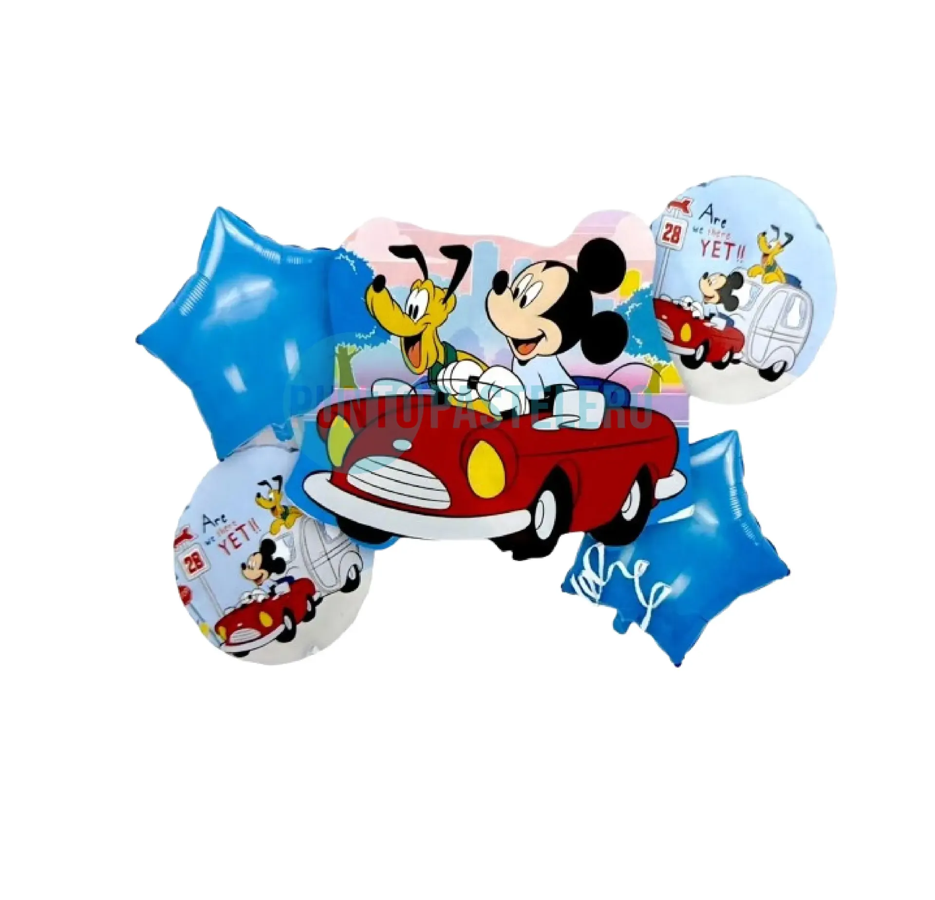 SET DE GLOBOS MICKEY AUTO (5 PZ)