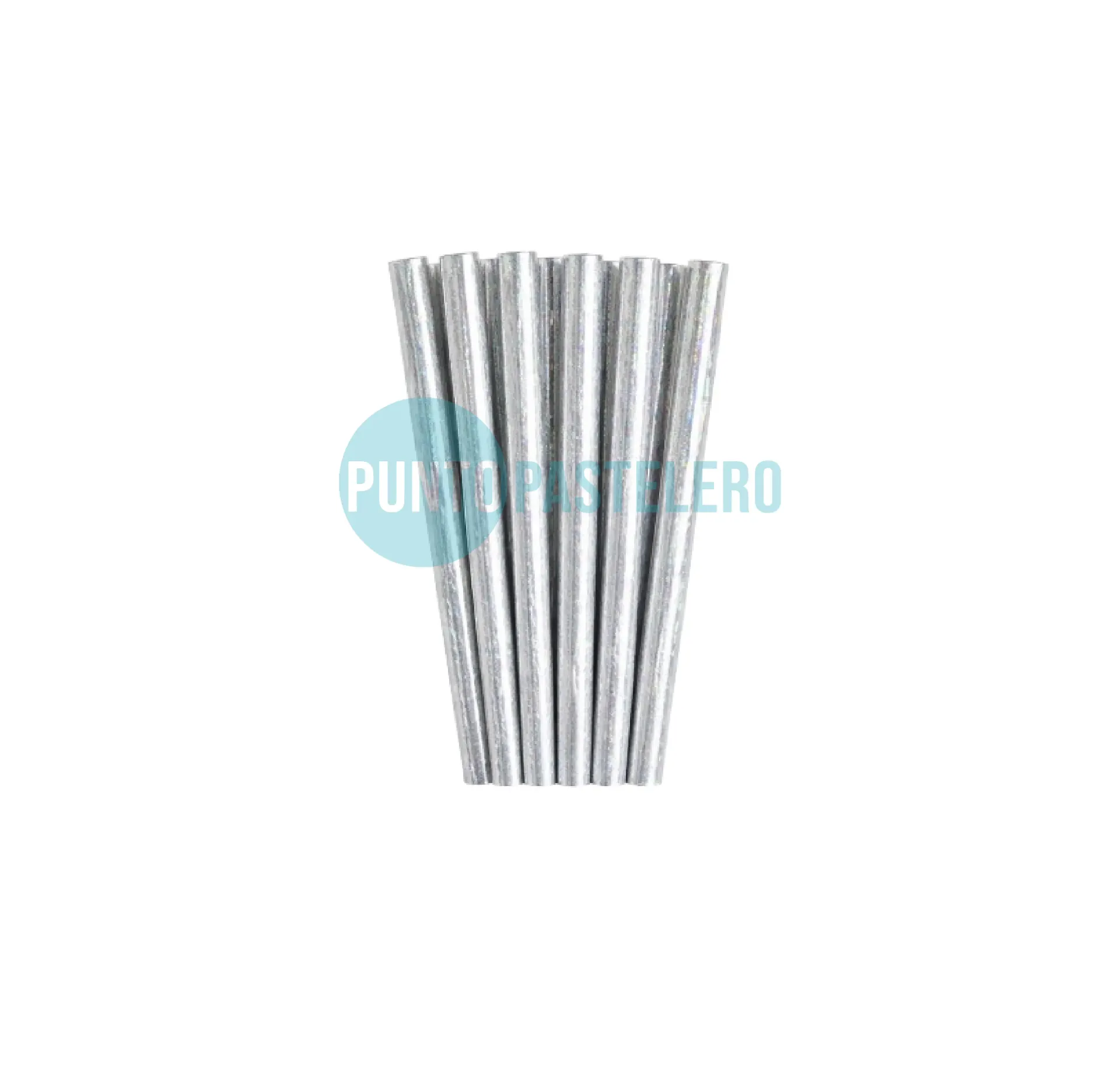 SORBETE POLIPAPEL IRIDISCENTE PLATEADO 20 CM (X 25 U.)