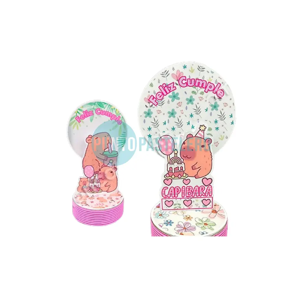 ADORNO BASE FELIZ CUMPLEAÑOS CAPIBARA
