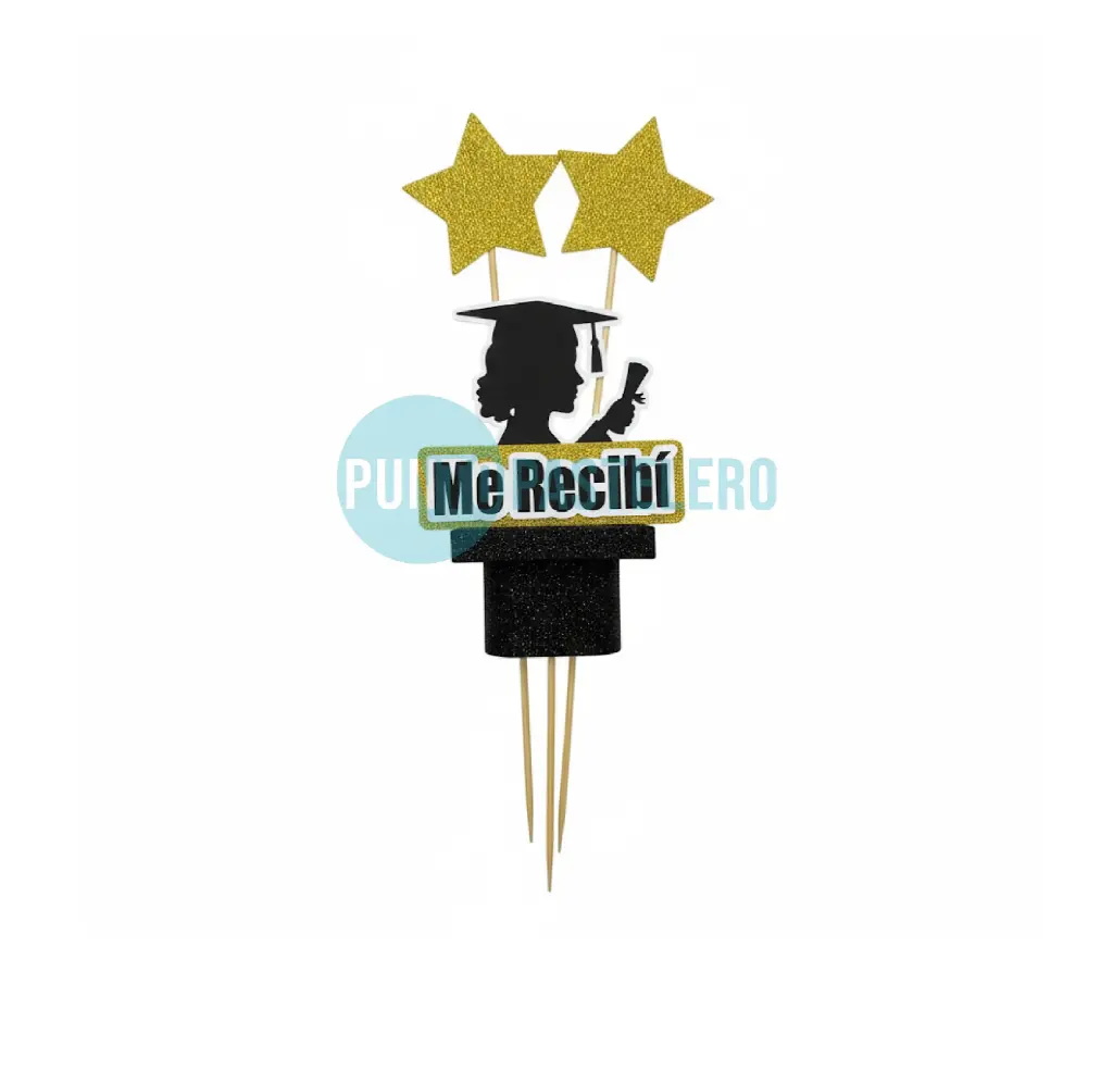 ADORNO BASE Y BRILLO "ME RECIBI" (MUJER)