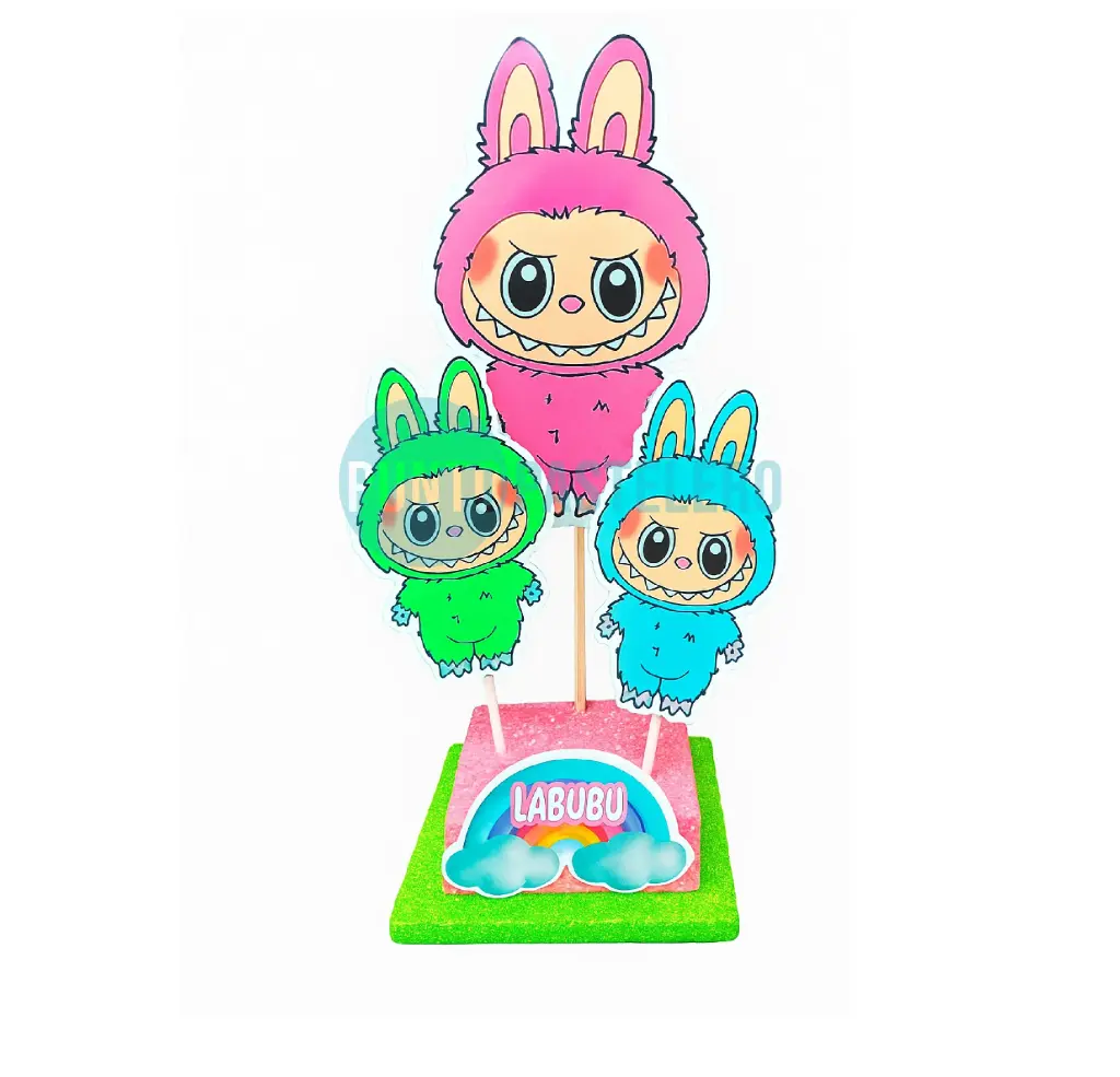 ADORNO PARA TORTA BASE BRILLO GIBREADA LABUBU