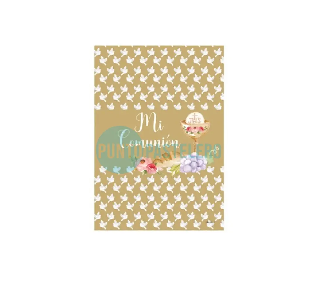AFICHE MI COMUNION PALOMAS Y BIBILIAS