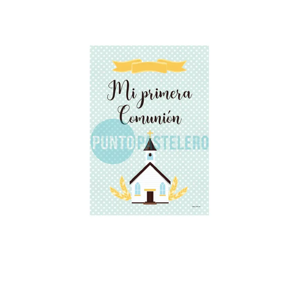 AFICHE MI PRIMERA COMUNION LUNARES CELESTE
