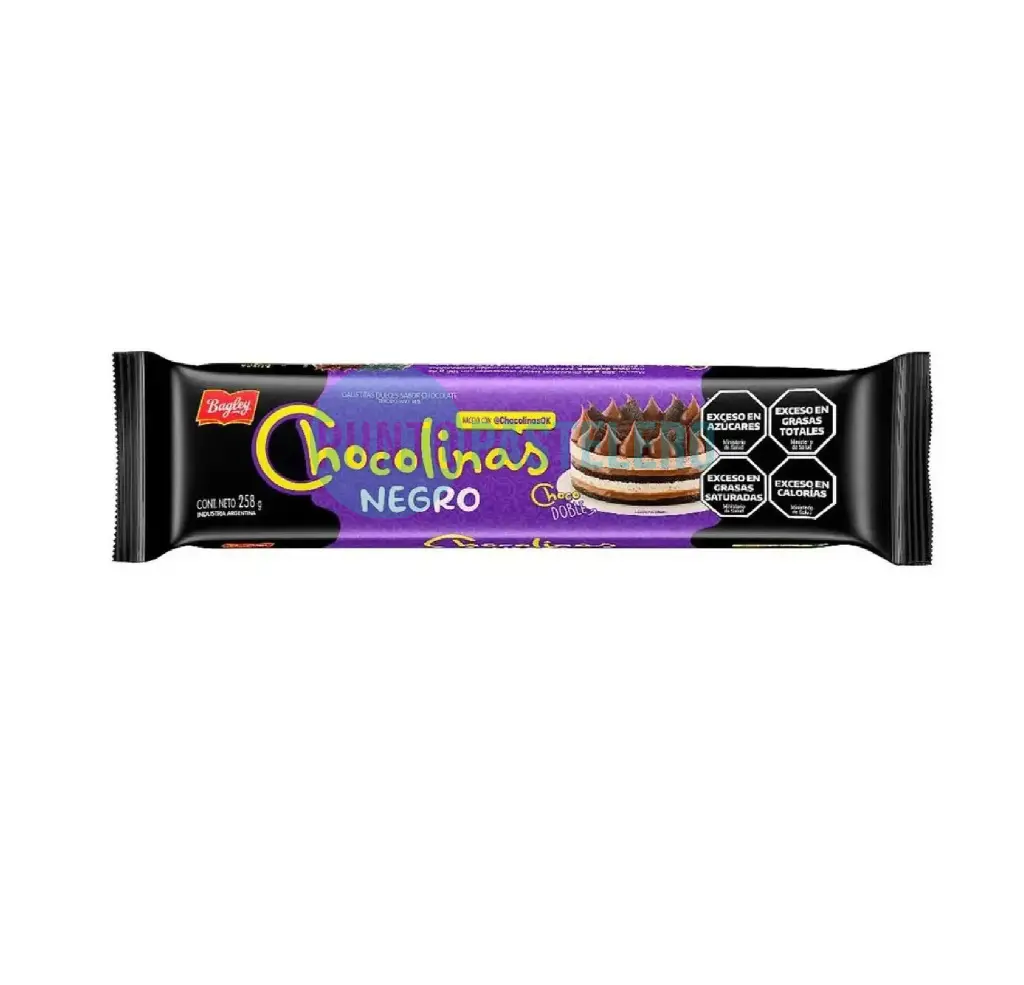 GALLETITAS CHOCOLINAS NEGRO INTENSO BAGLEY (X 258 GR.)