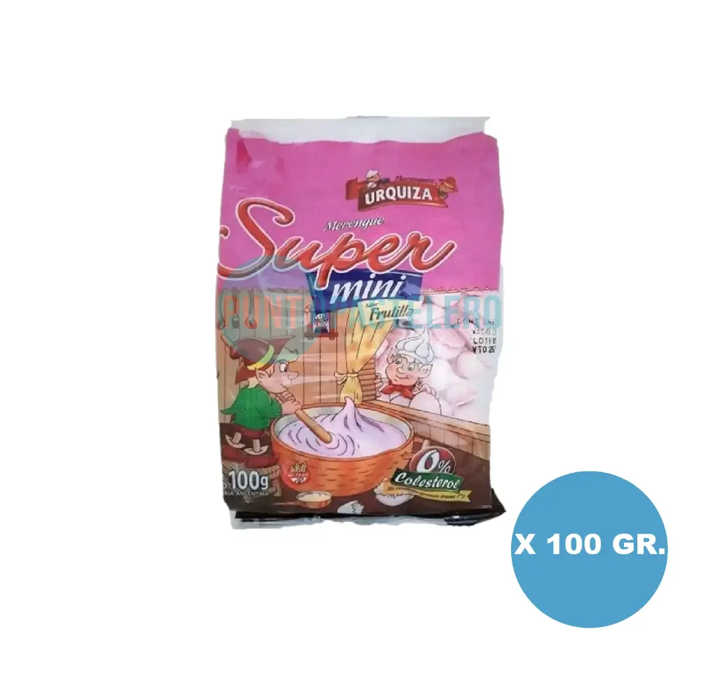 [7798177410335] MERENGUES SUPER MINI ROSA URQUIZA (X 100 GR.)