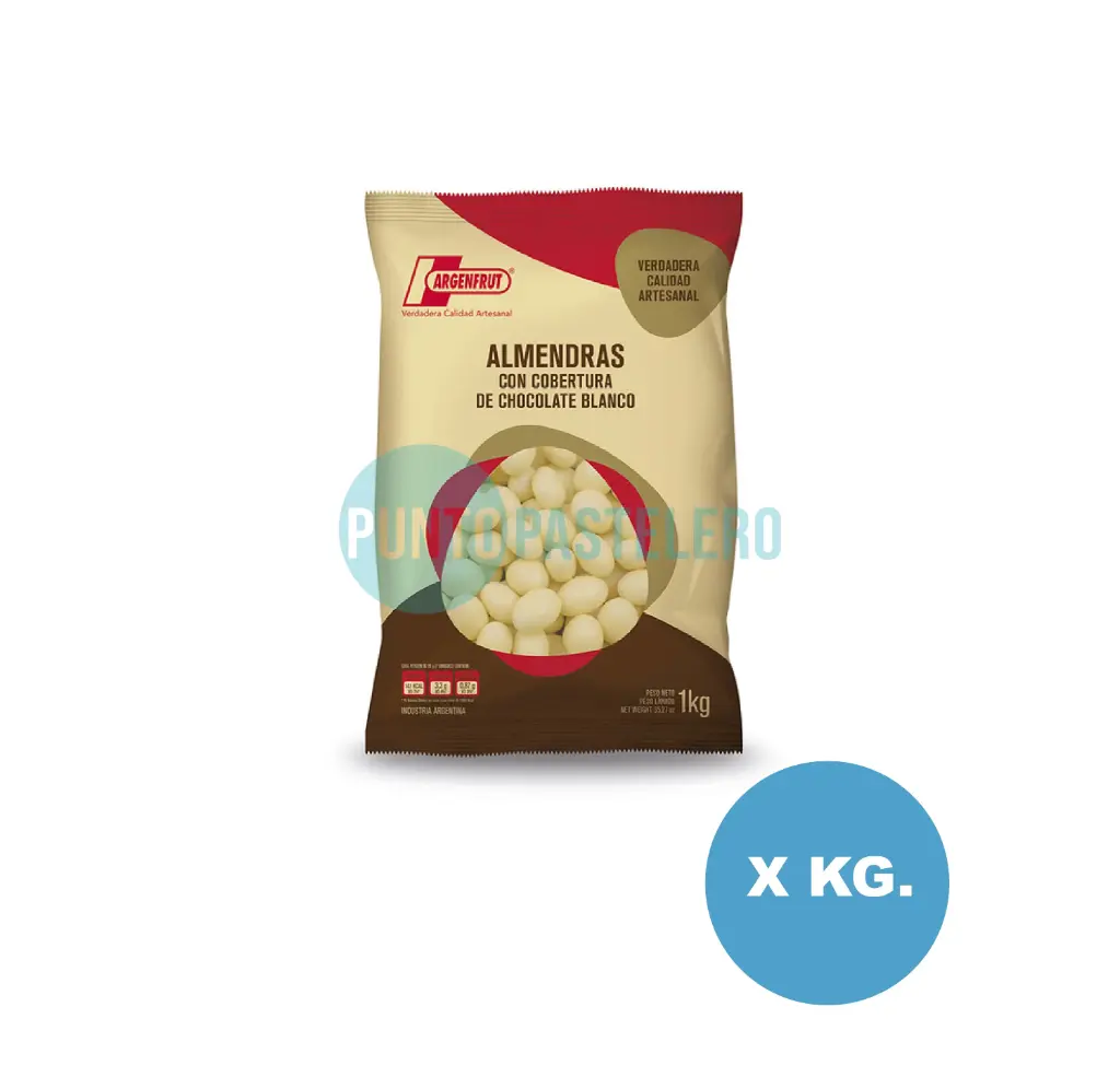 [7793642099213] ALMENDRAS CON CHOCOLATE BLANCO ARGENFRUT (X KG.)