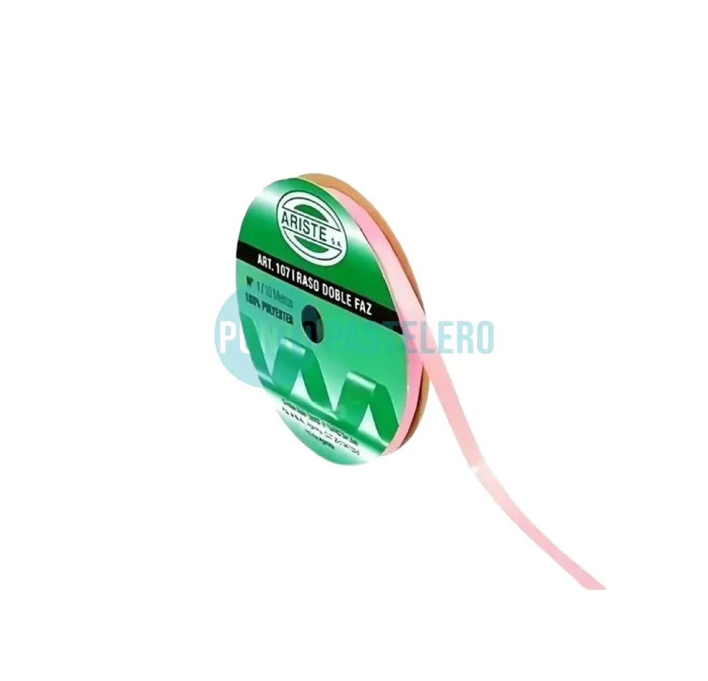 ROLLO CINTA RASO N°1 ROSA (X 10 MT.)