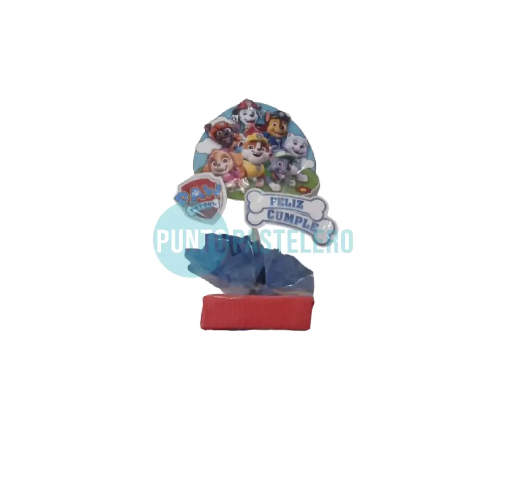 ADORNO BASE PAPEL CREPE COLOR PAW PATROL
