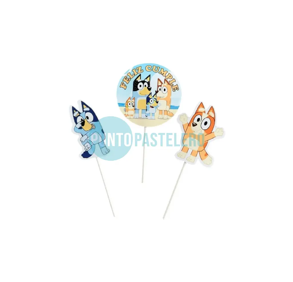 ADORNO PINCHE SET FELIZ CUMPLE BLUEY